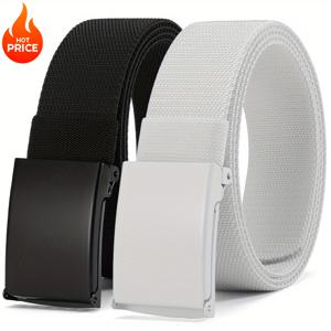 TEMU 남성용 골프 벨트 2개 세트 (블랙 & 화이트), 길이 조절 가능 래칫 디자인 - 다양한 행사에 적합, 다용도 벨트, 발렌타인데이, 새해, 남성 생일 선물로 좋음