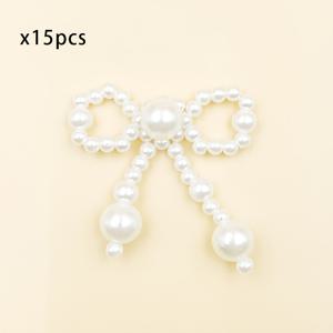 TEMU 15개 수제 소형 향기로운 진주 리본, 사랑 DIY 소재 장식 액세서리 의류 액세서리, DIY 공예 및 휴일 장식용 (4cm/1.57인치)