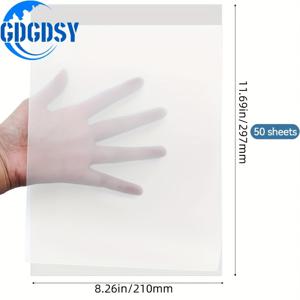 TEMU GDGDSY 특대형 투명 스티커 노트 50장 8.5x11인치 - 방수, 지문 방지, 사무실/학교/가정용 자체 접착