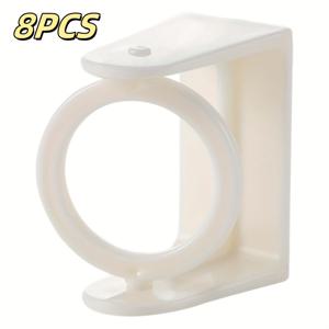 TEMU 8개입 무드릴 자체 접착 커튼봉 + 360° 회전 브래킷 - 헤비듀티 플라스틱 창문 블라인드 바, 텐션 커튼, 선반, 방 & 기숙사용 - 간편 설치