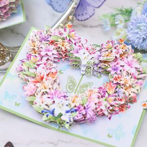 TEMU 1개, 그린 릴리 러브 하트 화환 3D 카드 재미있는 팝업 카드 인사말 카드 소녀, 여성, 아내, 친구, 가족, 엄마, 선생님, 동급생, 상사를 위한 최고의 생일 선물 카드, 따뜻한 집, , 비즈니스 용품, 그리워요, 어머니날,