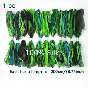 TEMU 1줄 수제 네팔 그린 타이다이 실 - 그린 컬러 그라데이션, 200cm/78.74인치 진짜 수제 직조 DIY 비즈 코드, 주얼리 만들기, 팔찌, 목걸이, 가방 체인용 (비탄성) - 비즈 공예 용품