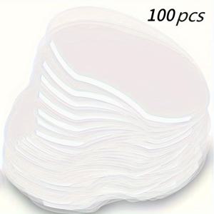 TEMU 100개 투명 샤워 아이 마스크 - 방수 및 자외선 차단, 눈썹 연장, 눈가 수술 및 살롱 사용, 알코올 없는, 평평한 모양으로 안전한 핏, 눈썹 연장 용품|마스크