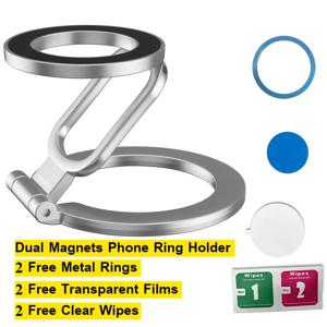TEMU 더블 마그네틱 링 홀더 폰 스탠드 - 데스크, 오피스, 헬스용, 양면 접이식 폰 스탠드 링 그립 홀더, 듀얼 마그넷 폰 링 데스크 스탠드 홀더|그립톡|책상|핸드폰거치대