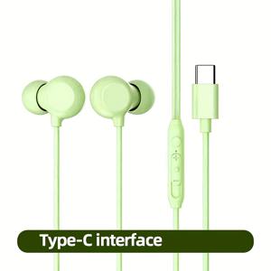 TEMU 유선 이어폰, 마이크 내장형 헤드폰, HD 통화, 대부분의 3.5mm 라운드홀에 호환되는 Type-C 디지털잭 유선 헤드폰, 컴퓨터/게임/실시간 방송/노래방/러닝/줄넘기 등용