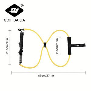 TEMU 1 골프 스윙 트레이너 | 지연 방출 훈련을 위한 텐션 탄성 로프, 초보자 및 유니어 골프 선수에게 적합, 노란색 고무 소재