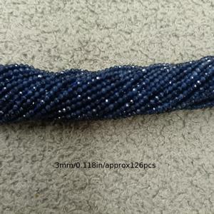 TEMU 2-3-4mm 파란색 라운드 비즈 컷팅 - DIY 주얼리 만들기용 경량 고급스러운 스톤 비즈, 팔찌, 목걸이 및 귀걸이, 발찌 펜던트에 완벽함 - 선물용 끈 액세서리 - 휴일 선물 - 15인치