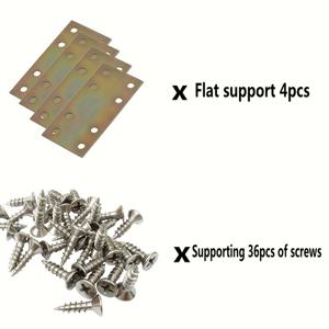 TEMU 40개 고경도 평평한 브래킷, 침대, 나무 의자, 캐비닛 등에 쉽게 설치 가능한 가구 커넥터, 평평한 브래킷 4개 + 나사 36개 포함