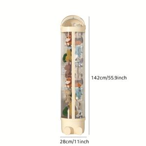 TEMU 우주 비행사 지퍼가 달린 투명 인형 보관 실린더, 장난감 및 피규어를 위한 마법의 정리함