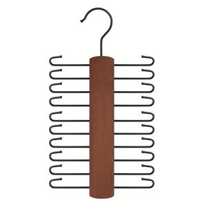 TEMU 남성용 나무 넥타이 정리대 – 공간 절약형 20단 후크 행거, 360° 회전, 레트로 스타일 옷장 정리용 (넥타이, 벨트, 스카프, 손수건 보관), 내구성 강한 나무/금속 소재