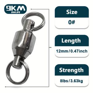 TEMU 20개 헤비듀티 스테인리스 스틸 볼 베어링 스위블 (9KM/19600° 회전) - 소금물 및 담수 낚시 라인 커넥터, 훅 호환, 내식성 스피너, 바다, 강, 호수 낚시용 (20개)