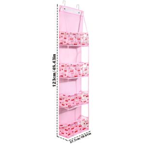 TEMU 사랑스러운 체리 패턴의 도어 정리함 (4단 선반 포함). 튼튼하고 넉넉한 투명 PVC 포켓으로 제작되어 옷장, 침실, 아기방, 욕실 또는 기숙사에서 물건을 보관하기에 완벽합니다. 할로윈 또는 크리스마스 선물로 이상적입니다.