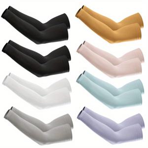 TEMU 남성 및 여성을 위한 8 쌍의 냉각 팔 슬리브 - 통근, 사무실, 낚시, 하이킹, 타투 커버용 압축 팔 커버 - 통기성이 좋은 니트 소재, 8가지 색상 (흰색, 라이트 블루, 퍼플, 베이지, 브라운), 팔 슬리브 압축, 야외 팔 보호, 세련된 디자인, 내구성 있는 소재|팔토시|쿨토시