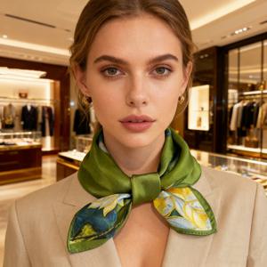 TEMU 우아한 새틴 소형 목도리 & 선크린 반다나 여성용 - 가벼운 통기성, 꽃무늬 & 추상 대비 디자인, 다목적 아웃도어 패션 액세서리, 새틴 헤드 스카프, 여행용품, 세련된 디자인이 부드러운 질감