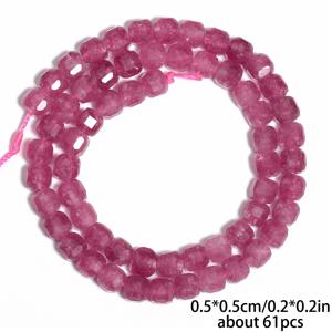 TEMU 타난타 천연 로즈 퍼플 스톤 비즈 - 천연 스톤 각진 사각/큐브 비즈 5mm DIY 주얼리 만들기, 천연 로즈 퍼플 비즈 팔찌, 목걸이, 참 & 비즈 액세서리용 - 천연 보석