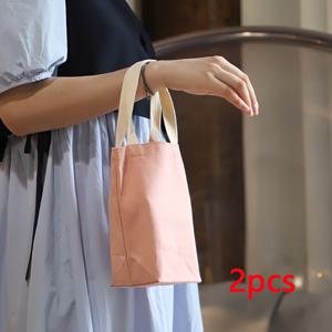 TEMU 그녀/남자를 위한 선물, 단색 캔버스 가방 2종 세트, 컴팩트 미니 핸드백, 스타일리시 캐주얼 캔버스 가방, 휴대용 지갑, 캐주얼한 행사용 트렌디 선물 가방, 파티 선물 캐리백, 선물용 재사용 가능한 장식 가방