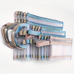 TEMU 15개입 (단품 가능) 이중망 지퍼 수납백 - 투명 양면 오픈 정리파우치, 다양한 사이즈 (학교, 사무실용) - 내구성 강한 문서 파일 폴더, 용품, 책 수납