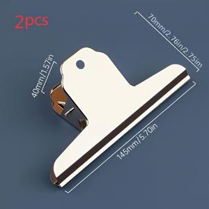 TEMU 14.5cm/5.7인치 대형 소가 머리 클립, 2개, 4개 또는 6개 팩으로 구매 가능, 드로잉, 게시판, 미술 작품, 가방, 이미지, 사진, 금속 바인더 및 금속 클립에 적합, 가정, 사무실, 스튜디오 및 학용품에 이상적