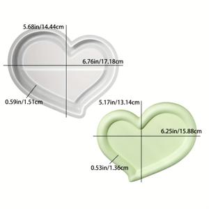 TEMU 레진 캐스팅 몰드 하트 트레이 실리콘 몰드 1개 사이즈, 석고 콘크리트용 몰드, DIY 홈 데코 및 수공예품 제작에 적합