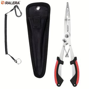 TEMU RALERA 스테인리스 스틸 대형 루어 플라이어 | 녹 방지 고출력 낚싯줄 커터, 휴대용 끈 및 보관 가방 포함, 루어 낚시 필수 도구, 배터리 없음