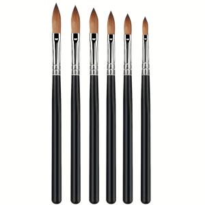 TEMU 6pcs 네일 아트 브러시 세트 - 젤 & 아크릴 디자인 도구, 페인팅 및 수채화 네일 장식용, 정밀 작업을 위한 프리시전 팁 포함, 네일 아트 툴