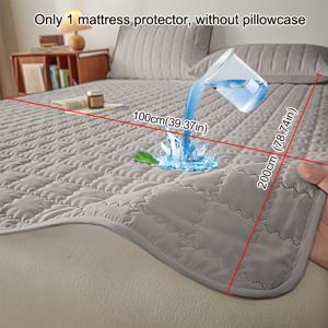 TEMU 1개 방수 침대 매트리스 보호 커버, 탄력 있는 코너 스트랩, 싱글/더블 침대용, 두꺼운 매트리스 호환, 세탁기 사용 가능, 호텔, 게스트룸용 (베개 커버 미포함)|매트리스커버
