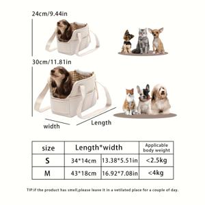 TEMU 소형 및 중형 반려동물을 위한 소프트사이드 애완동물 여행용 캐리어, 통기성 좋고 편안함, 휴대용 접이식 강아지 가방