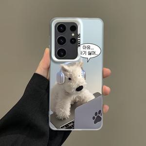 TEMU 휴대폰 케이스 - 삼성 갤럭시 S25 S24 S23 S22 S21 S20 FE 울트라 플러스 4G 5G 충격 방지 무광택 뒷면 커버 호환 한국 이어폰 고양이 휴대폰 케이스