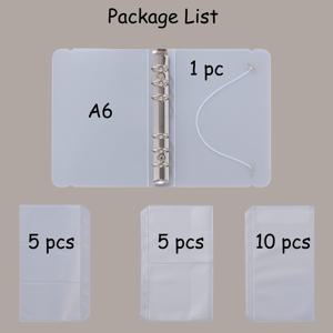 TEMU A6 스크랩북 메탈 다이 보관 바인더, 스크랩북 재료, 카드스톡, 스티커, 스탬프, 커팅 다이 및 템플릿 정리를 위한 3가지 종류의 포켓 인서트 세트 (20매 포함), 스크랩북 보관