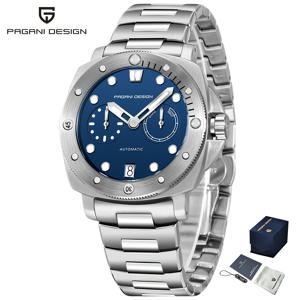 TEMU 파가니 디자인 남성용 자동 기계식 시계 - 야광, 스테인리스 스틸 케이스 & 달력(날짜/요일/월) - 자동 감기 방식, 스포츠 및 캐주얼 복장에 적합, 그를 위한 선물 - 기계식 시계 애호가 액세서리