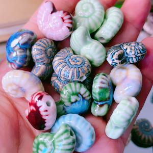TEMU 혼합 색상의 천연 모양 세라믹 비즈 20개, 하와이 스타일 불규칙 재료 (목걸이, 팔찌 및 장식용)