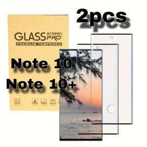TEMU 갤럭시 노트 10/노트 10+5G용 강화유리 스크린 보호필름 2개 세트 - HD 방지스크래치, 쉬운 설치 도구 포함, 완벽 핏
