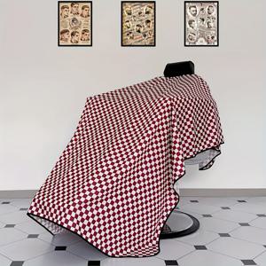 TEMU 살롱 & 홈용 체크무늬 헤어드레싱 천 - 대형 성인 사이즈 재사용 가능한 비접착 머리 앞치마, 전문 스타일리스트 및 개인 그루밍을 위한 쉬운 청소 헤어 베이킹 오일 천, 헤어디스서 용품, 세탁 가능 소재, 살롱급 앞치마, 세척 간편 앞치마, 스타일링 앞치마, 미용 애호가용