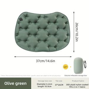 TEMU 휴대용 팽창식 시트 쿠션 | 접이식, 방습, 야외 캠핑, 하이킹, 콘서트에 적합, 나일론 소재|캠핑의자|의자