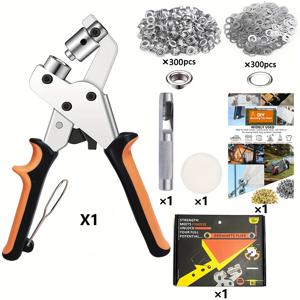 TEMU DIY 타폴린 링 및 설치용 3/8인치(10mm 내부 크기) 아이렛과 펀치 도구가 포함된 완벽한 헤비듀티 아이렛 펀치 키트, 방수 DIY 공예 프로젝트용