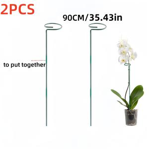 TEMU 세 가지 크기의 식물 지지대 - 팩당 2개, 4mm 두께 전체 금속 정원 식물 지지대, 야외 식물, 단일 줄기, 꽃, 달리아, 장미, 모란, 수국, 토마토, 해바라기에 적합 [60cm/23.62인치][80cm/31.5인치][90cm/35.43인치]