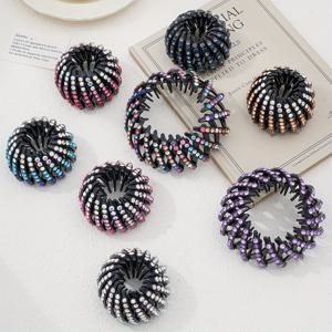 TEMU 8개입 라인스톤 버드 스링크 클로 클립, 프렌치 스타일 빈티지 여성용 번과 하이 포니테일 헤어 클립, 패셔너블하고 다용도 헤어 액세서리, 베스트 프렌드, , 어머니, 선생님을 위한 휴일 선물