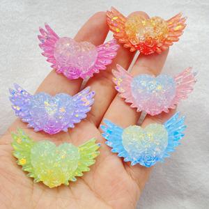 TEMU 6개 세트 레진 컬러풀 반짝이 장미 하트 나비 피규어 | 플랫백 장식 DIY 스크랩북, 크래프트용 - 크리스마스, 할로윈, 추수감사절, 발렌타인데이, 어머니날 다목적 데코