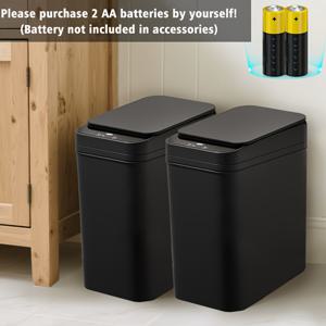 TEMU 뚜껑이 있는 욕실 , 2팩 3.1갤런 자동 터치리스 휴지통, 작은 모션 센서 스마트 , 침실/욕실/사무실/거실용 무선 오픈 기능