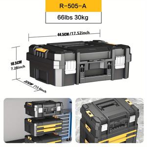 TEMU 에이라지 멀티 기능 스택 가능 이동식 도구 상자, 플라스틱 접이식 툴 보관함 대용량 DIY 수리 도구 케이스, 차고 및 가정 수리에 적합한 휴대용 휠 장착 도구 정리함 (개별 판매)|케이스|DIY|폴딩박스