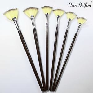 TEMU Dom Delfim 프로페셔널 부채꼴 브러쉬 세트 - 수채화 및 아크릴화용 나일론 브러쉬 6개 -