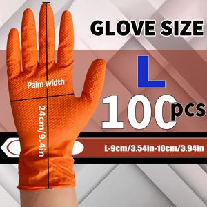 TEMU 50/100개, 9인치 오렌지 패턴 헤비듀티 니트릴 장갑, 가정 청소, 주방 및 욕실 청소, 휴일 선물, 네일 및 미용, 미끄럼 방지, 방수, 방유, 라텍스 프리, 먼지 없음, 일회용 장갑, 네일 케어,가사 작업,질감 있는 그립,꼭 맞는 핏,니트릴 소재,라텍스 프리 장갑, 장갑,다목적 장갑,주방 직원,홈 클리너