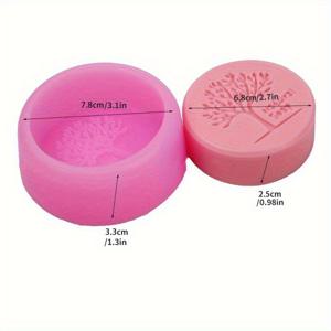 TEMU 1개, 실리콘 원형 나무 비누 및 양초 몰드, 크리스마스 비누 제작 몰드, 수제 비누 및 양초 용품