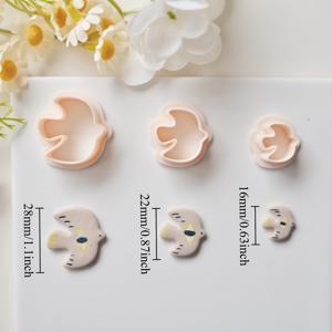 TEMU 3pcs/set 비행하는 새 폴리머 클레이 커터 귀걸이 및 보석 만들기, 추상적인 새 모양의 클레이 커팅 몰드 펜던트 및 목걸이 수공예, 다양한 스타일과 크기의 새 주제 클레이 귀걸이 커터