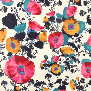 TEMU 35.4인치 화려한 플로럴 프린트 새틴 스퀘어 스카프 - 스타일 & 방풍 통기성 폴리에스터 스카프, 가벼운 여행 및 캐주얼 액세서리, 매끄러운 새틴 마감, 대담한 컬러 컨트라스트, 세련된 외관