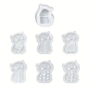 TEMU 올빼미 모양 실리콘 몰드 7개 세트. 레진 캐스팅, 석고 몰드에 적합하며 석고, 레진, 시멘트 및 기타 공예 프로젝트에 이상적입니다. 올빼미 테마 데스크탑 장식 및 홈 분위기 연출에 완벽합니다.