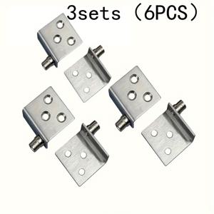 TEMU 6개 스테인레스 스틸 숨은 문 팔레트 - 클래식 폴리시드 메탈 캐비닛 & 가구 마운트, 클리어 그롬메트, 내구성 있는 방화 방지 철 상자 배기 그릴 팔레트, 주방, 침실, 사무실, 주방 캐비닛 팔레트, 사무실 액세서리, 세련된 금속 마감, 부드러운 금속 표면