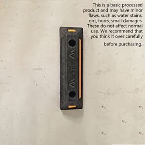 TEMU 차고용으로 설계된 튼튼한 고무 주차 가이드. 자동차 바퀴용 두꺼운 스토퍼, 높이 조절 기능, 안전 주차를 보장하기 위한 노란색 스트라이프가 특징입니다.