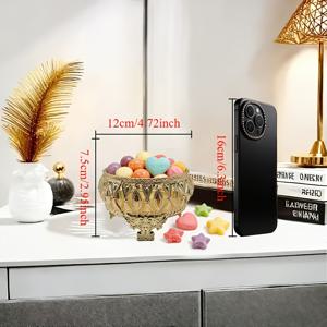 TEMU 사계절용 범용 / 우아한 골드 메탈 장식 양초 홀더 및 사탕 보관 바구니 - 정교한 잎사귀 디자인, 홈 데코, 축제 장식 및 메이크업 정리에 완벽