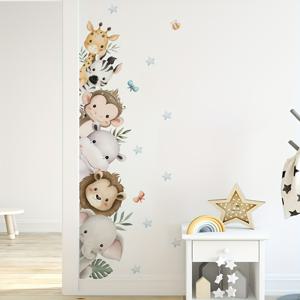 TEMU 어린이 방을 위한 귀여운 만화 동물 벽 스티커 - 자체 접착 PVC 데칼, 기린, 사자, 곰 등 포함 - 유치원, 침실 또는 거실 장식에 완벽함, 어린이 방 장식 | 재미있는 디자인 | 쉬운 적용, 어린이 방 장식